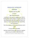 Genealogy Workshop For Kids