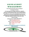 GENEALOGY WORKSHOP GENEALOGY WORKSHOP