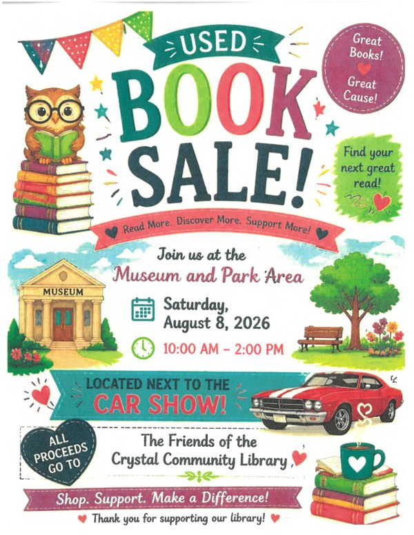 flyer promoting a book sale.